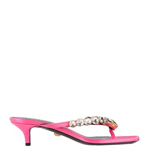 Versace Pink Crystal Heeled Sandals NIB Size US7/EU 37 - Picture 10 of 10